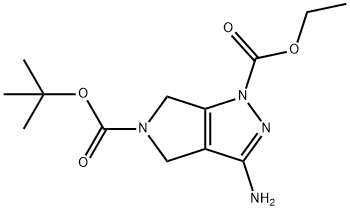 5-BOC-3-氨基-4,6-二氢吡咯并[3,4-C]吡唑-1-甲酸乙酯 结构式
