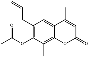 7-(Acetyloxy)-4,8-dimethyl-6-(2-propenyl)-2H-1-benzopyran-2-one 结构式