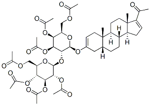 Pregn-16-en-20-one, 3-3,4,6-tri-O-acetyl-2-O-(2,3,4,6-tetra-O-acetyl-.beta.-D-glucopyranosyl)-.beta.-D-galactopyranosyloxy-, (3.beta.,5.beta.)- 结构式