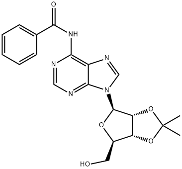 N6-苯甲酰基-2',3'-O-异丙亚基腺苷 结构式