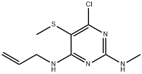 N~4~-allyl-6-chloro-N~2~-methyl-5-(methylsulfanyl)-2,4-pyrimidinediamine 结构式