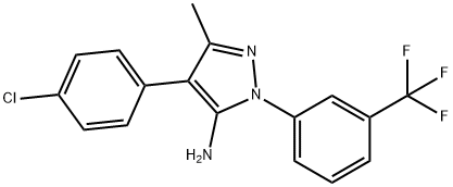 4-(4-chlorophenyl)-3-methyl-1-[3-(trifluoromethyl)phenyl]-1H-pyrazol-5-ylamine 结构式
