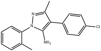 4-(4-chlorophenyl)-3-methyl-1-(2-methylphenyl)-1H-pyrazol-5-ylamine 结构式