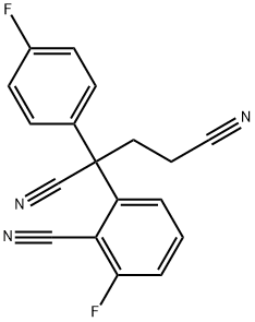 2-(2-cyano-3-fluorophenyl)-2-(4-fluorophenyl)pentanedinitrile 结构式
