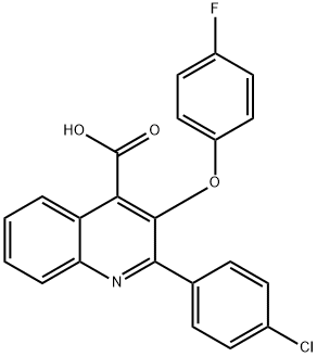 2-(4-chlorophenyl)-3-(4-fluorophenoxy)-4-quinolinecarboxylic acid 结构式