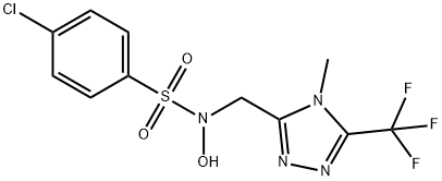 4-Chloro-N-hydroxy-N-{[4-methyl-5-(trifluoromethyl)-4H-1,2,4-triazol-3-yl]methyl}benzenesulfon 结构式