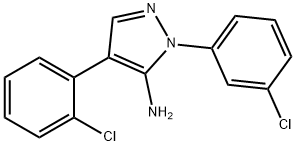 4-(2-chlorophenyl)-1-(3-chlorophenyl)-1H-pyrazol-5-amine 结构式