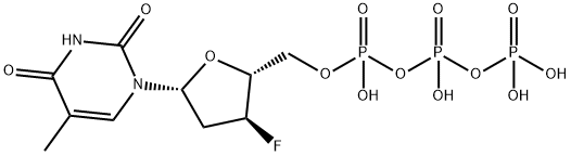 3'-FLUOROTHYMIDINE-5'-TRIPHOSPHATE 结构式