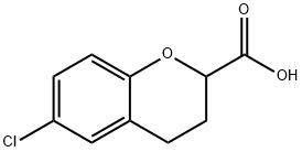 6-氯-3,4-二氢-2H-1-苯并吡喃-2-羧酸 结构式