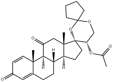17,20alpha,21-trihydroxypregna-1,4-diene-3,11-dione 20-acetate 结构式