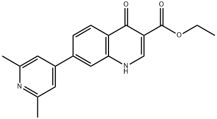 ethyl 7-(2,6-dimethyl-4-pyridyl)-1,4-dihydro-4-oxoquinoline-3-carboxylate 结构式