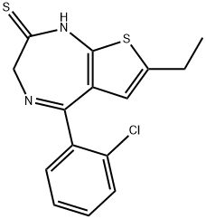 5-(2-氯苯基)-7-乙基-1,3-二氢-2H-噻吩并[2,3-E]-1,4-二氮杂卓-2-硫酮 结构式