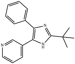 2-tert-butyl-4(5)-phenyl-5(4)-(3-pyridyl)imidazole 结构式