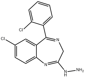 7-Chloro-5-(2-chlorophenyl)-2-hydrazinyl-3H-1,4-benzodiazepine 结构式