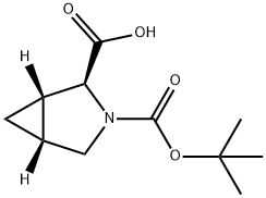(1S,2S,5R)-3-(叔丁氧羰基)-3-氮杂双环[3.1.0]己烷-2-羧酸 结构式