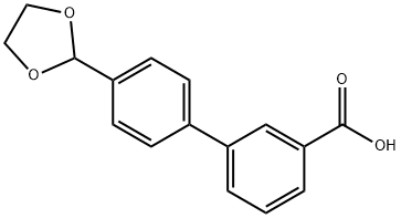 4-(1,3-DIOXOLAN-2-YL)BIPHENYL-3-CARBOXYLIC ACID 结构式