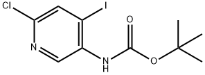 6-氯-4-碘-3-氨基甲酸叔丁基吡啶 结构式