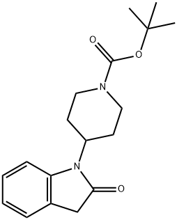 4-(2-氧代吲哚啉-1-基)哌啶-1-羧酸叔丁酯 结构式