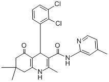 4-(2,3-dichlorophenyl)-2,7,7-trimethyl-N-(4-methyl-2-pyridinyl)-5-oxo-1,4,5,6,7,8-hexahydro-3-quinolinecarboxamide 结构式