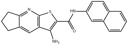 3-amino-N-(2-naphthyl)-6,7-dihydro-5H-cyclopenta[b]thieno[3,2-e]pyridine-2-carboxamide 结构式