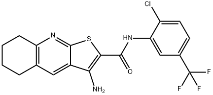 3-amino-N-[2-chloro-5-(trifluoromethyl)phenyl]-5,6,7,8-tetrahydrothieno[2,3-b]quinoline-2-carboxamide 结构式