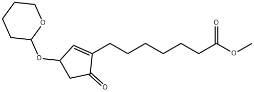 5-氧代-3-[(四氢-2H-吡喃-2-基)氧基)-1-环戊烯-1-庚酸甲酯(中间...) 结构式