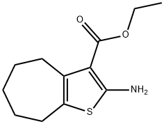 2-氨基环庚烷并[B]噻吩-3-羧酸乙酯 结构式