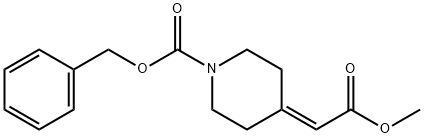 4-(2-甲氧基-2-氧代亚乙基)哌啶-1-羧酸苄酯 结构式