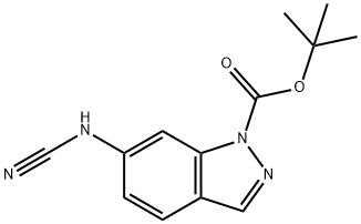 6-CYANOAMINO-INDAZOLE-1-CARBOXYLIC ACID TERT-BUTYL ESTER 结构式