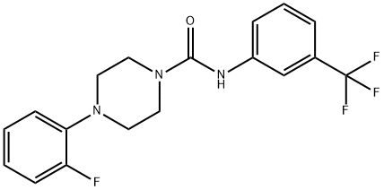 4-(2-fluorophenyl)-N-[3-(trifluoromethyl)phenyl]tetrahydro-1(2H)-pyrazinecarboxamide 结构式