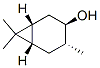 [1R-(1alpha,3alpha,4beta,6alpha)]-4,7,7-trimethylbicyclo[4.1.0]heptan-3-ol 结构式