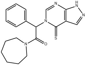 1-(azepan-1-yl)-2-phenyl-2-(4-thioxo-1H-pyrazolo[3,4-d]pyrimidin-5(4H)-yl)ethanone 结构式