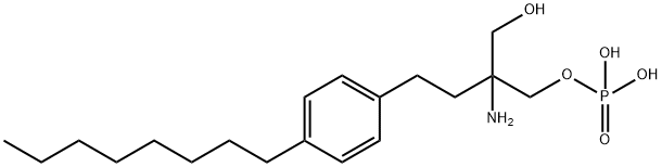 2-氨基-2-(羟基甲基)-4-(4-辛基苯基)丁基磷酸二氢酯 结构式