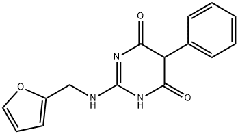 2-(Furfurylamino)-5-phenylpyrimidine-4,6(1H,5H)-dione 结构式