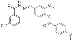 4-[2-(3-chlorobenzoyl)carbohydrazonoyl]-2-methoxyphenyl 4-methoxybenzoate 结构式