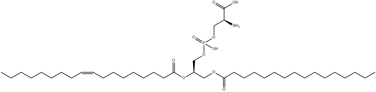 1-palmitoyl-2-oleoylglycero-3-phosphoserine 结构式