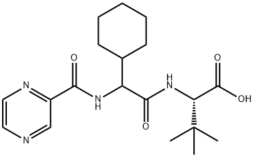 (2S)-2-环己基-N-(2-吡嗪基羰基)甘氨酰-3-甲基-L-缬氨酸 结构式