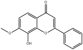 8-羟基-7-甲氧基-2-苯基-4H-CHROMEN-4-ONE 结构式