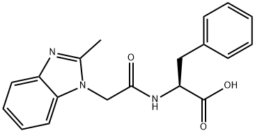 N-[(2-甲基-1H-苯并咪唑-1-基)乙酰基]-L-苯丙氨酸 结构式