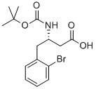 BOC-(S)-3-氨基-4-(2-溴苯基)-丁酸 结构式