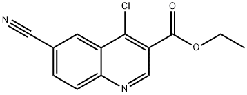 4-CHLORO-6-CYANO-QUINOLINE-3-CARBOXYLIC ACID ETHYL ESTER 结构式