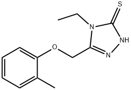4-乙基-5-[(2-甲基苯氧基)甲基]-2H-1,2,4-三唑-3-硫酮 结构式