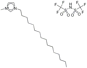1-十六烷基-3-甲基咪唑双三氟甲磺酰亚胺盐 结构式
