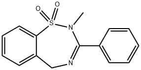 2,5-Dihydro-2-methyl-3-phenyl-1,2,4-benzothiadiazepine 1,1-dioxide 结构式