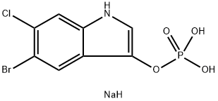 5-溴-6-氯-3-吲哚基磷酸酯二钠盐 结构式