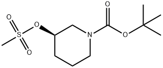 R-1-N-BOC-3-甲磺酰氧基哌啶 结构式