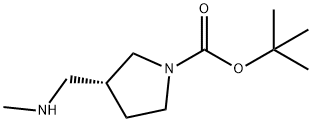 (3R)-3-[(甲基氨基)甲基]-1-吡咯烷羧酸叔丁酯 结构式
