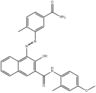 4-[[5-(氨基甲酰基)-2-甲基苯基]偶氮]-3-羟基-N-(4-甲氧基-2-甲基苯基)-2-萘甲酰胺 结构式