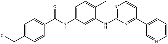 4-氯甲基-N-[4-甲基-3-[[4-(吡啶-3-基)嘧啶-2-基]氨基]苯基]苯甲酰胺 结构式