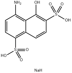 sodium hydrogen 4-amino-5-hydroxynaphthalene-1,6-disulphonate 结构式